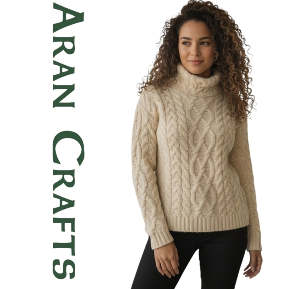 Aran Crafts Cream Cable Knit Sweater